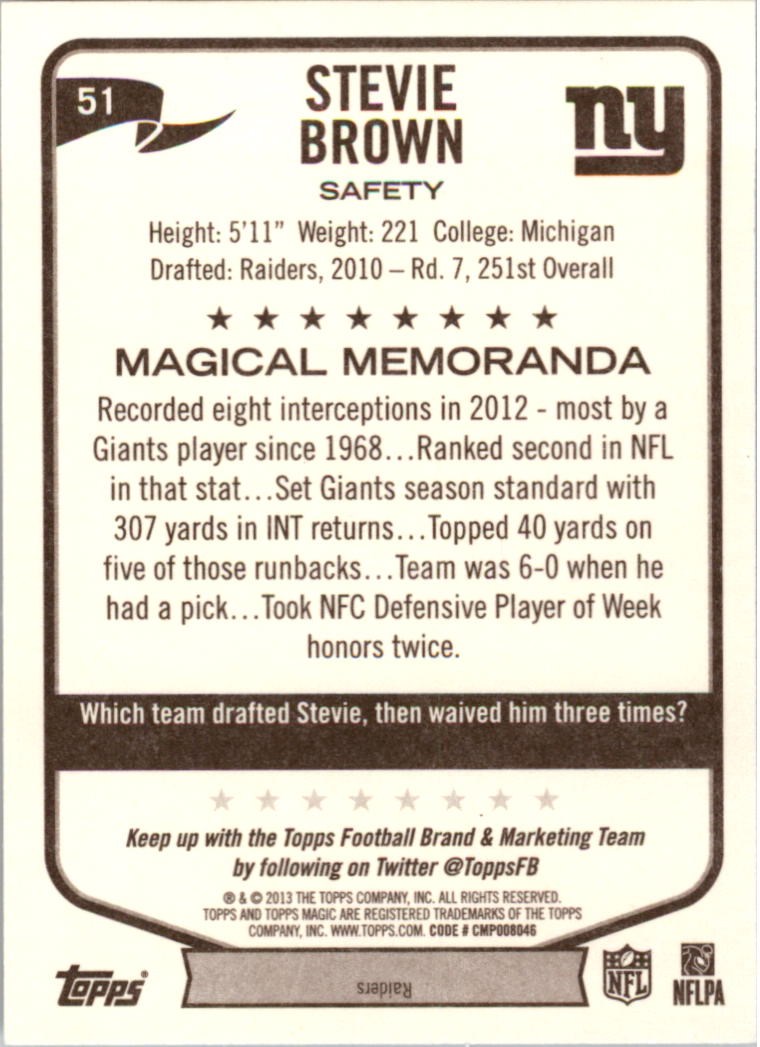 A6159- 2013 Topps Magic FB Card #s 1-207 +Rookies -You Pick- 15+ FREE US SHIP - Picture 89 of 347