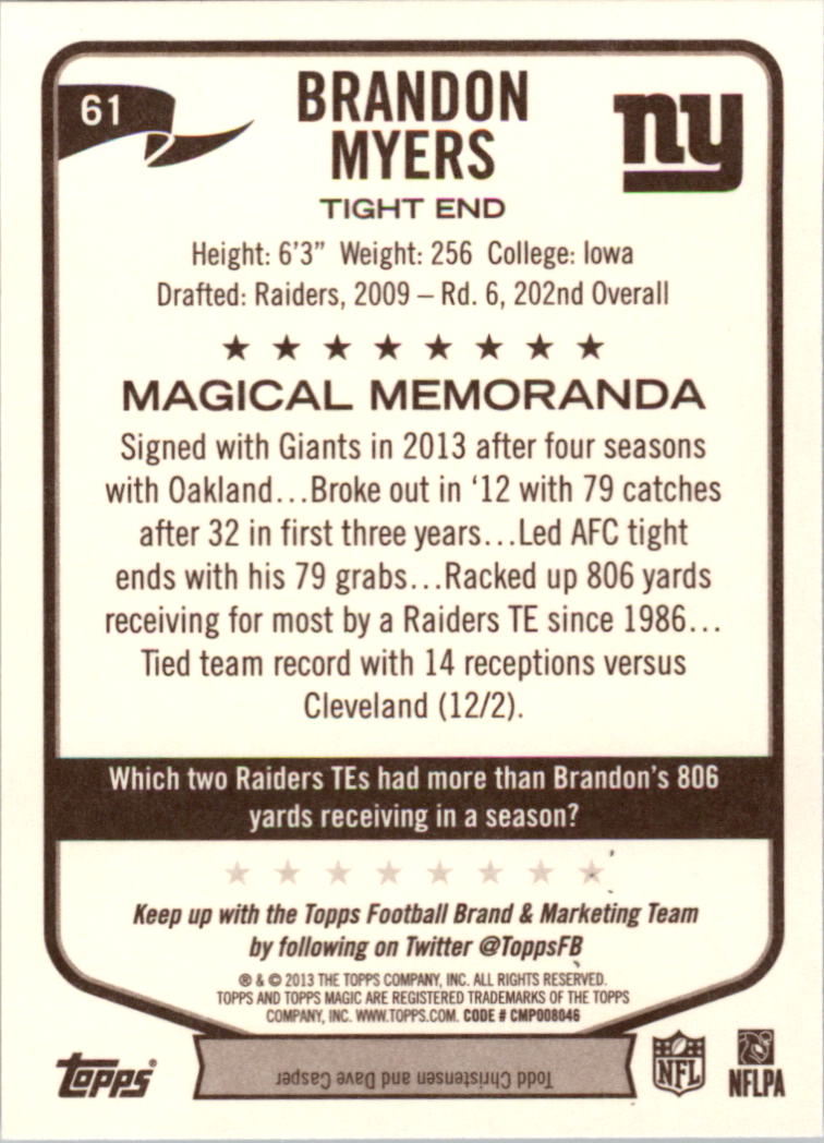 A6159- 2013 Topps Magic FB Card #s 1-207 +Rookies -You Pick- 15+ FREE US SHIP - Picture 107 of 347
