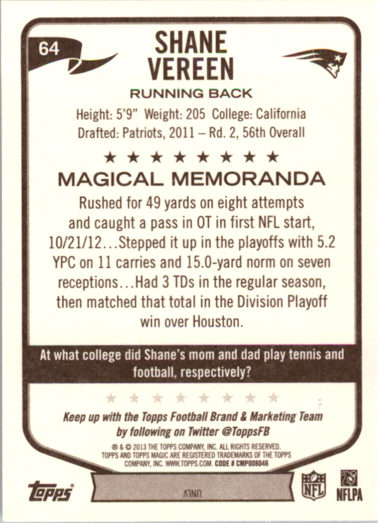 A6159- 2013 Topps Magic FB Card #s 1-207 +Rookies -You Pick- 15+ FREE US SHIP - Picture 113 of 347