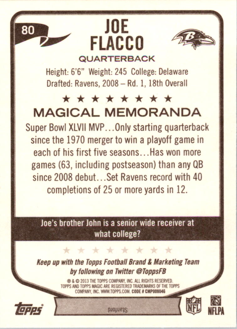 A6159- 2013 Topps Magic FB Card #s 1-207 +Rookies -You Pick- 15+ FREE US SHIP - Picture 135 of 347