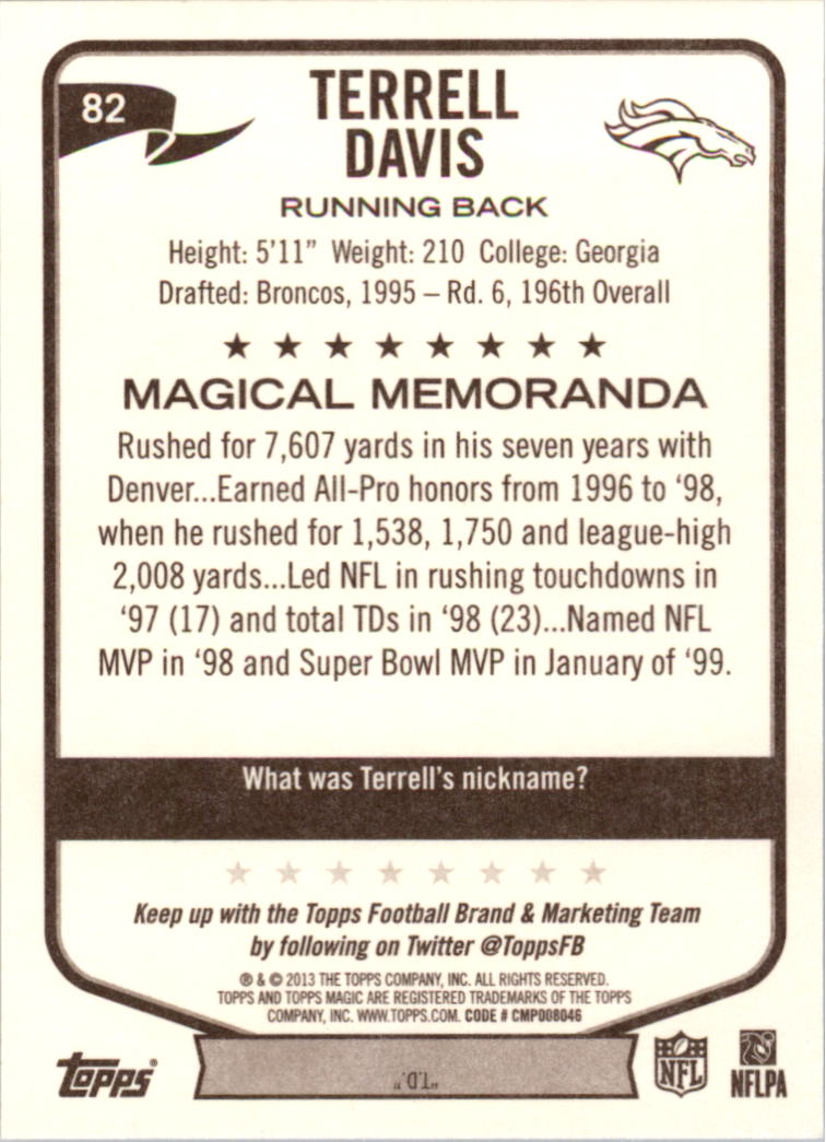 A6159- 2013 Topps Magic FB Card #s 1-207 +Rookies -You Pick- 15+ FREE US SHIP - Picture 139 of 347