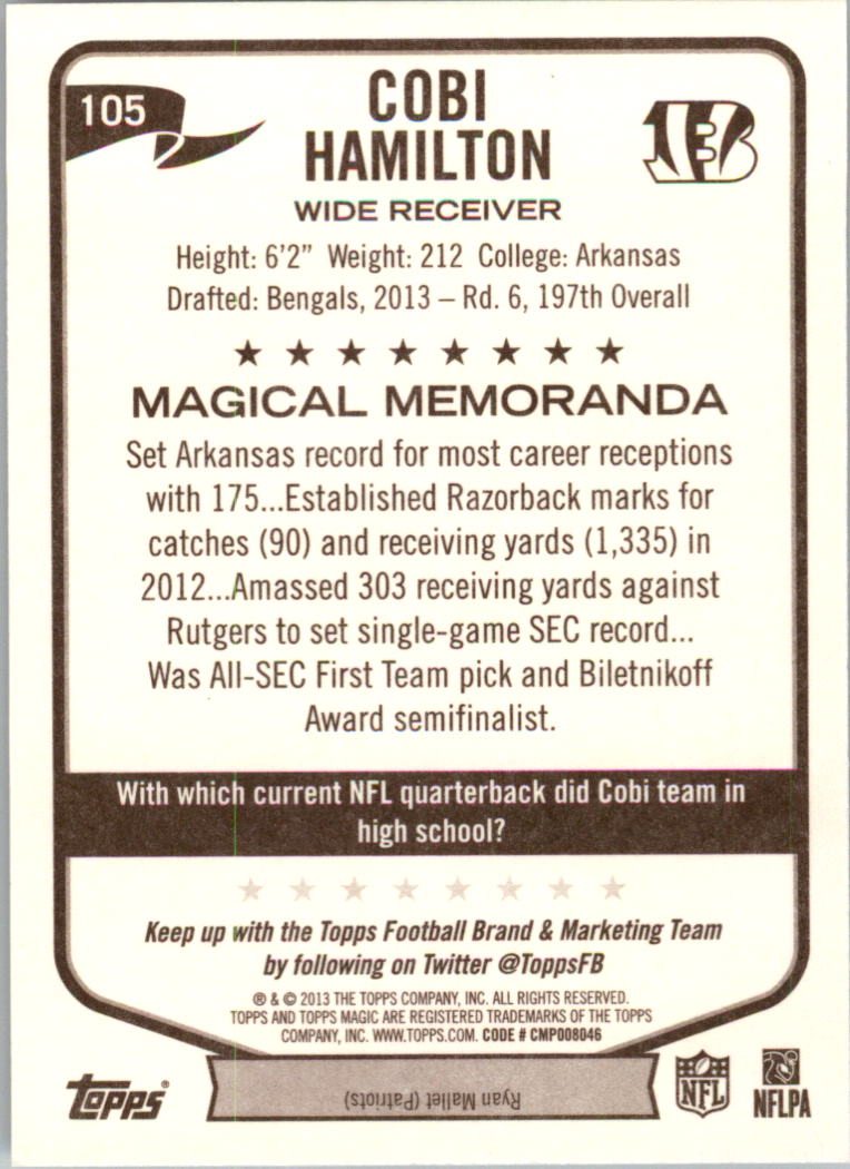 A6159- 2013 Topps Magic FB Card #s 1-207 +Rookies -You Pick- 15+ FREE US SHIP - Picture 177 of 347