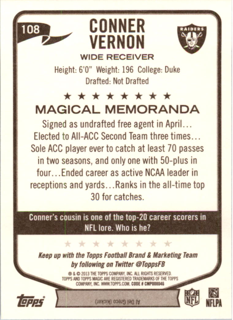 A6159- 2013 Topps Magic FB Card #s 1-207 +Rookies -You Pick- 15+ FREE US SHIP - Picture 183 of 347