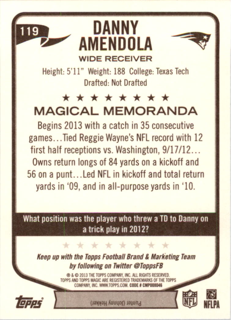 A6159- 2013 Topps Magic FB Card #s 1-207 +Rookies -You Pick- 15+ FREE US SHIP - Picture 201 of 347