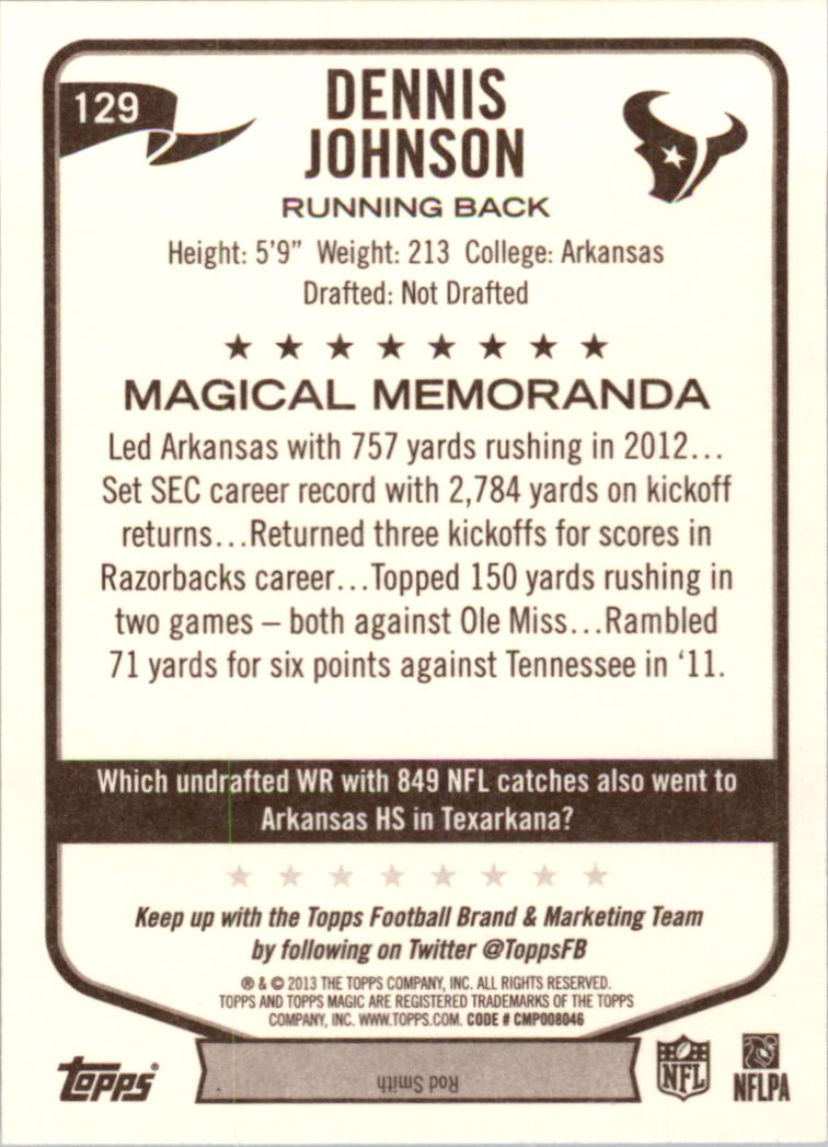 A6159- 2013 Topps Magic FB Card #s 1-207 +Rookies -You Pick- 15+ FREE US SHIP - Picture 217 of 347