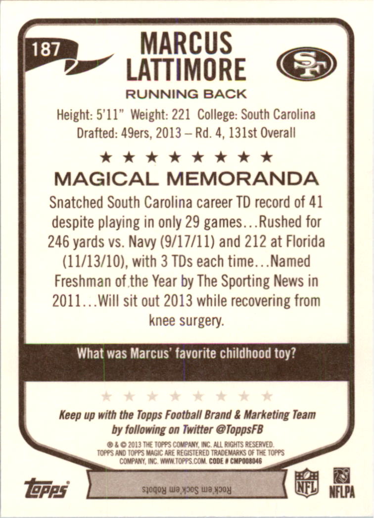 A6159- 2013 Topps Magic FB Card #s 1-207 +Rookies -You Pick- 15+ FREE US SHIP - Picture 311 of 347