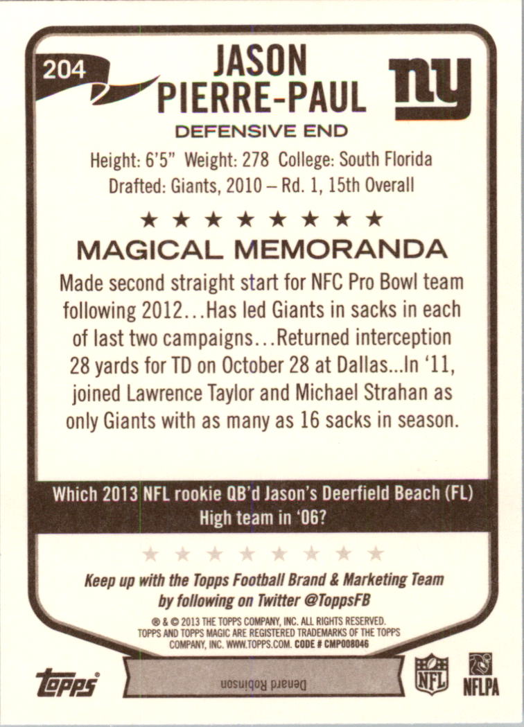 A6159- 2013 Topps Magic FB Card #s 1-207 +Rookies -You Pick- 15+ FREE US SHIP - Picture 343 of 347