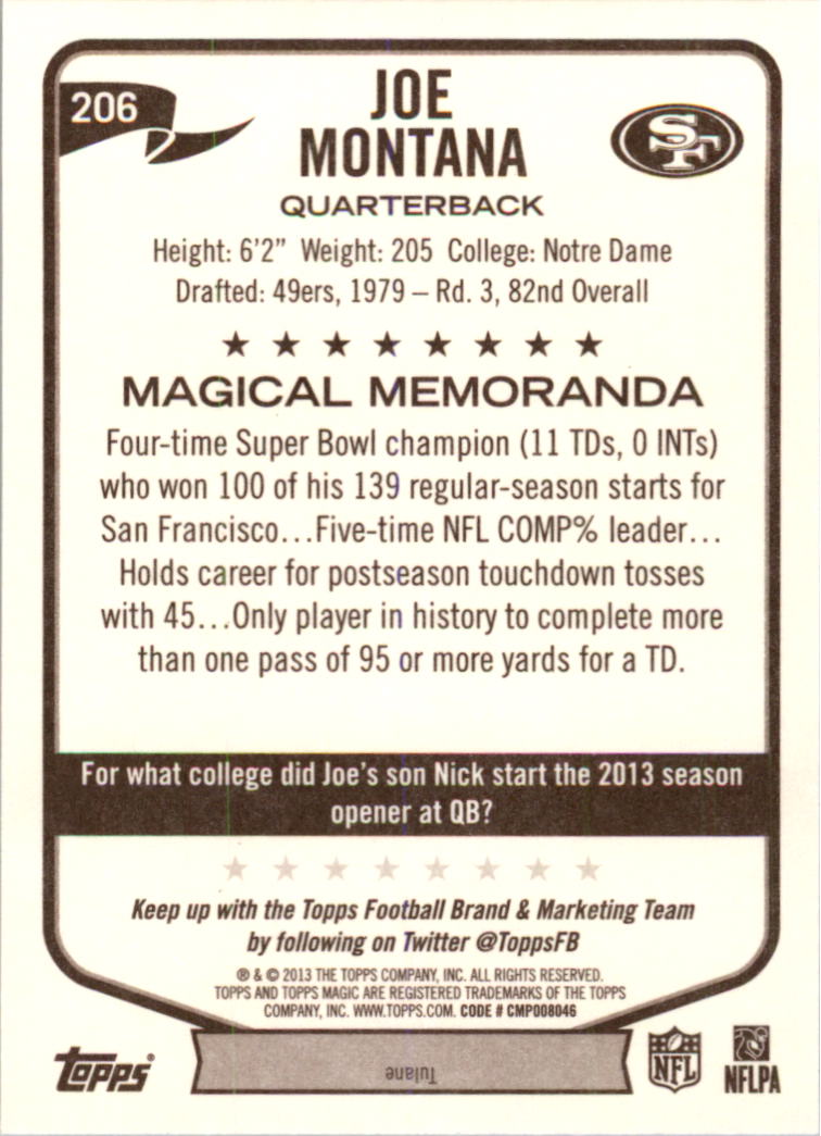 Joe Montana Cards (1988-2023) 49ers Chiefs Notre Dame - You Choose - Picture 88 of 98