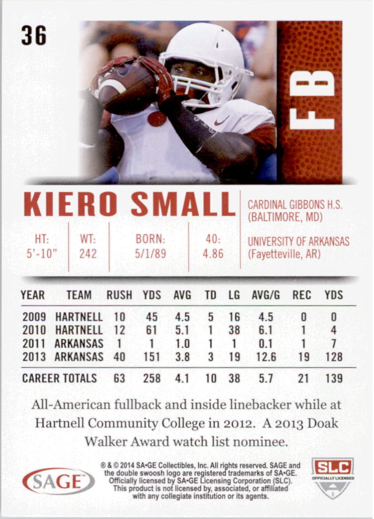 2014 SAGE HIT #36 Kiero Small back image