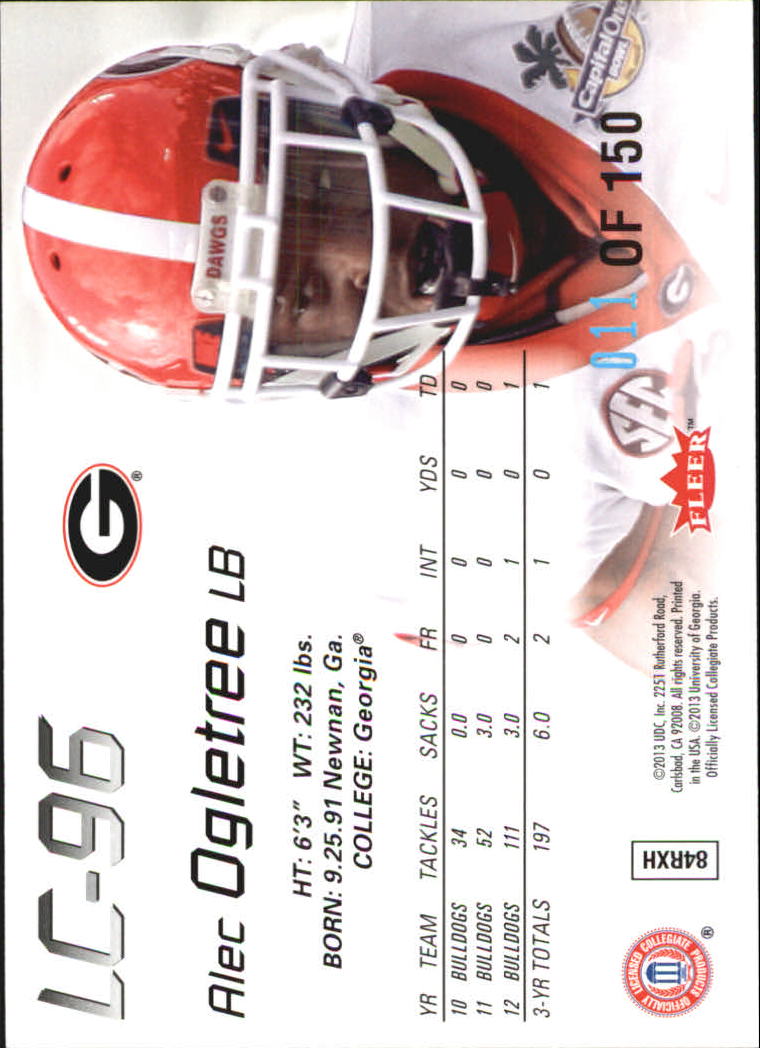 2013 Fleer Retro Flair Showcase Legacy Collection #LC96 Alec Ogletree