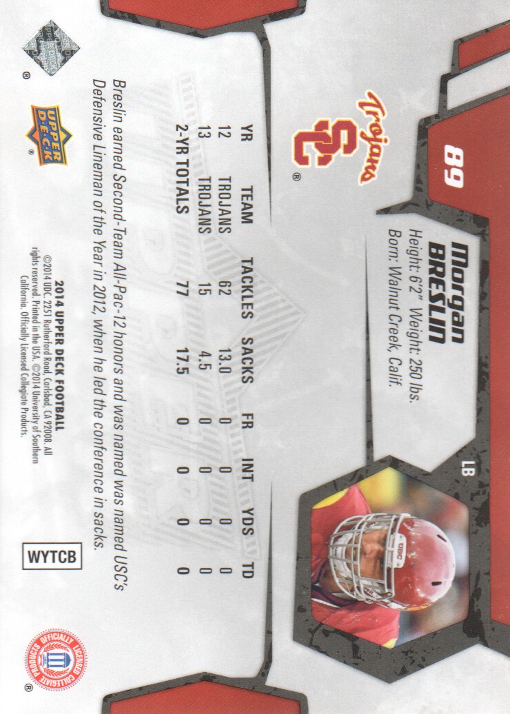 2014 Upper Deck #89 Morgan Breslin back image