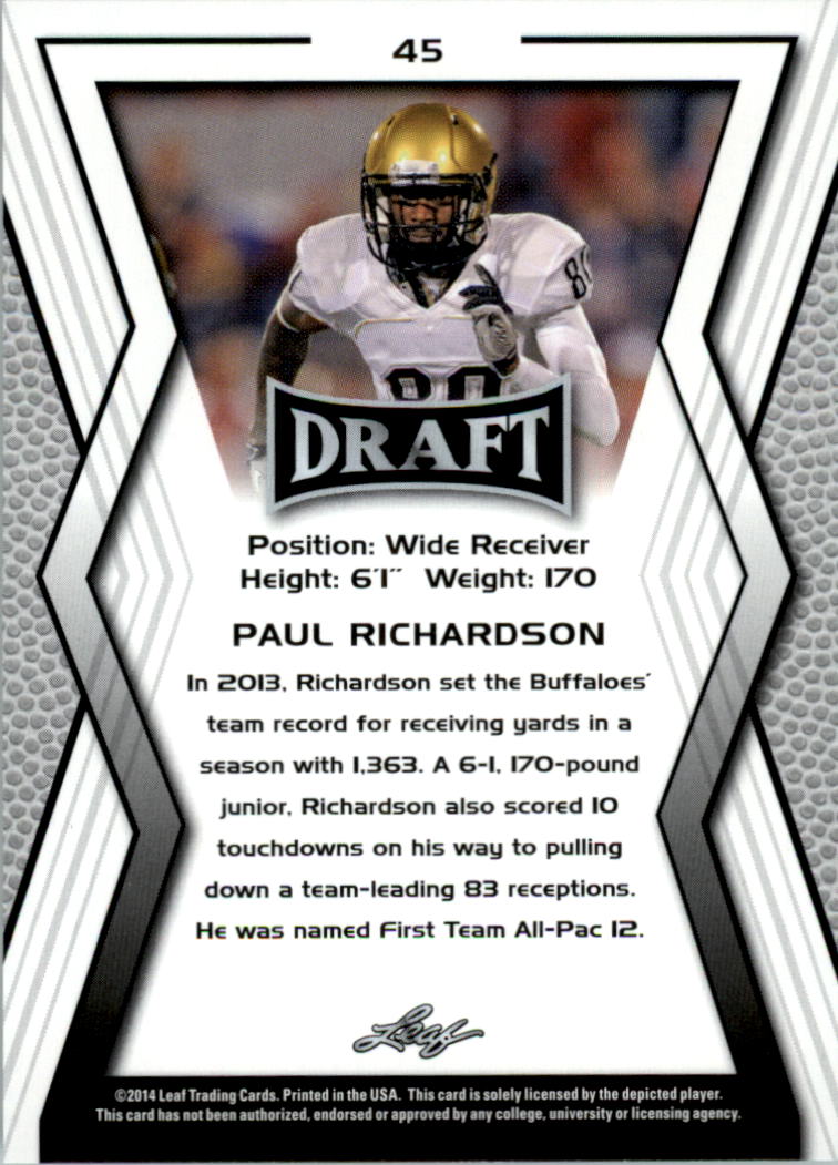 A9721- 2014 Leaf Draft FB Card #s 1-100 +Inserts -You Pick- 15+ FREE US SHIP - Picture 81 of 293