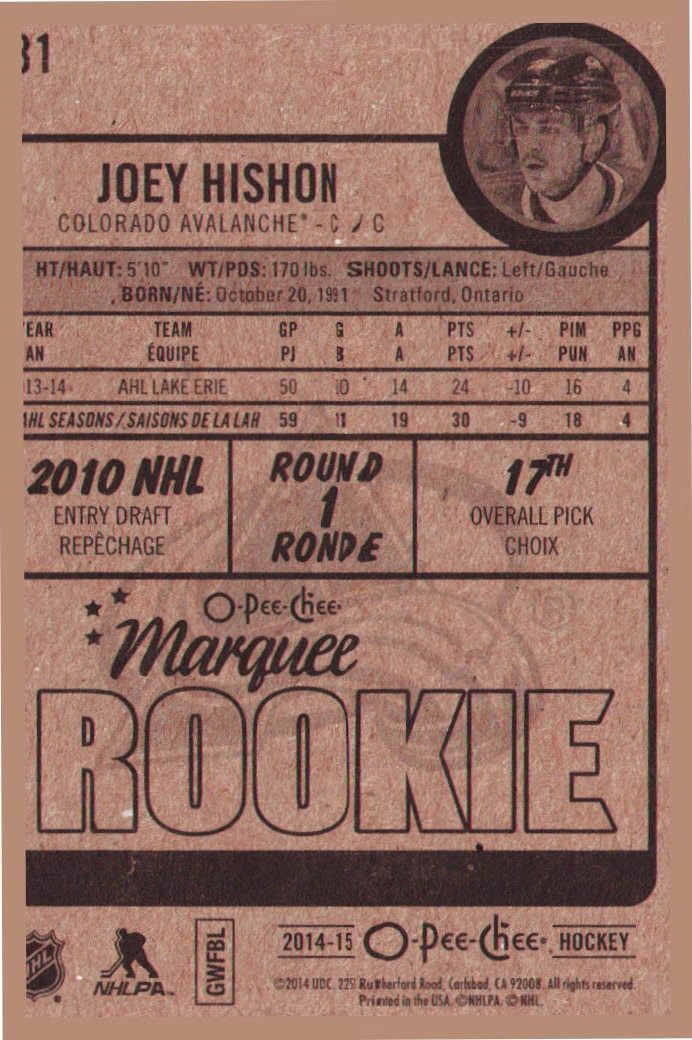2014-15 O-Pee-Chee Hockey Rookie Card RC Singles - You Choose - Bild 58 von 92