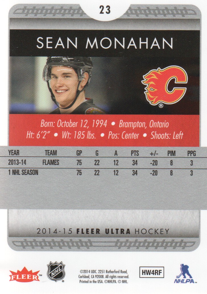 2014-15 Ultra #23 Sean Monahan back image