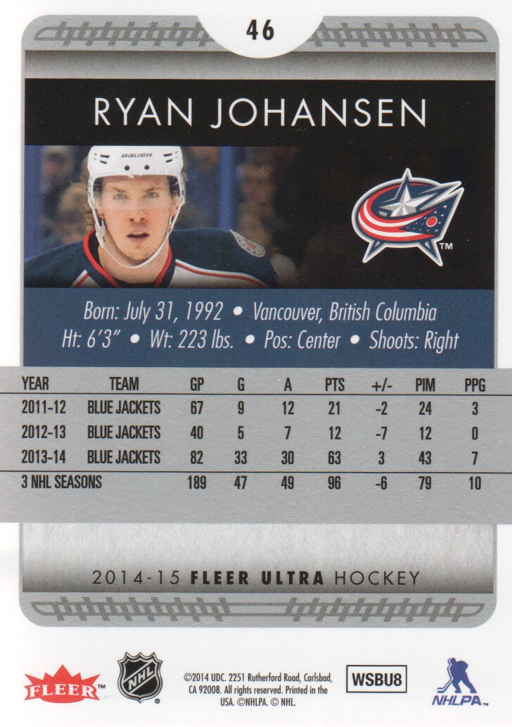 2014-15 Ultra #46 Ryan Johansen back image