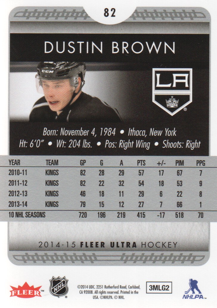 2014-15 Ultra #82A Dustin Brown back image