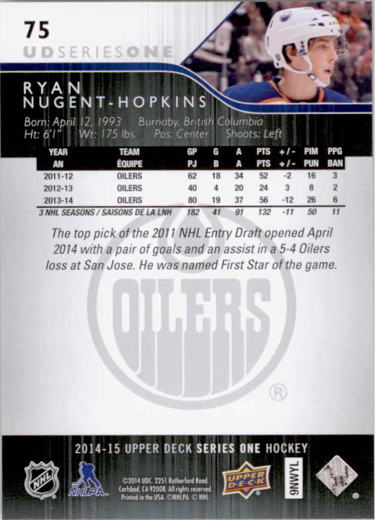 A6794- 2014-15 Upper Deck Hk Cards 1-250 +Rookies -You Pick- 15+ FREE US SHIP