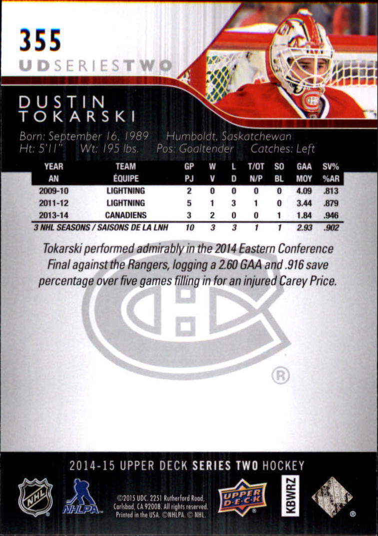 A6794- 2014-15 Upper Deck Hk #' S 251-500 + Rookies -du Pick- 15 + Gratis US - Bild 209 von 405