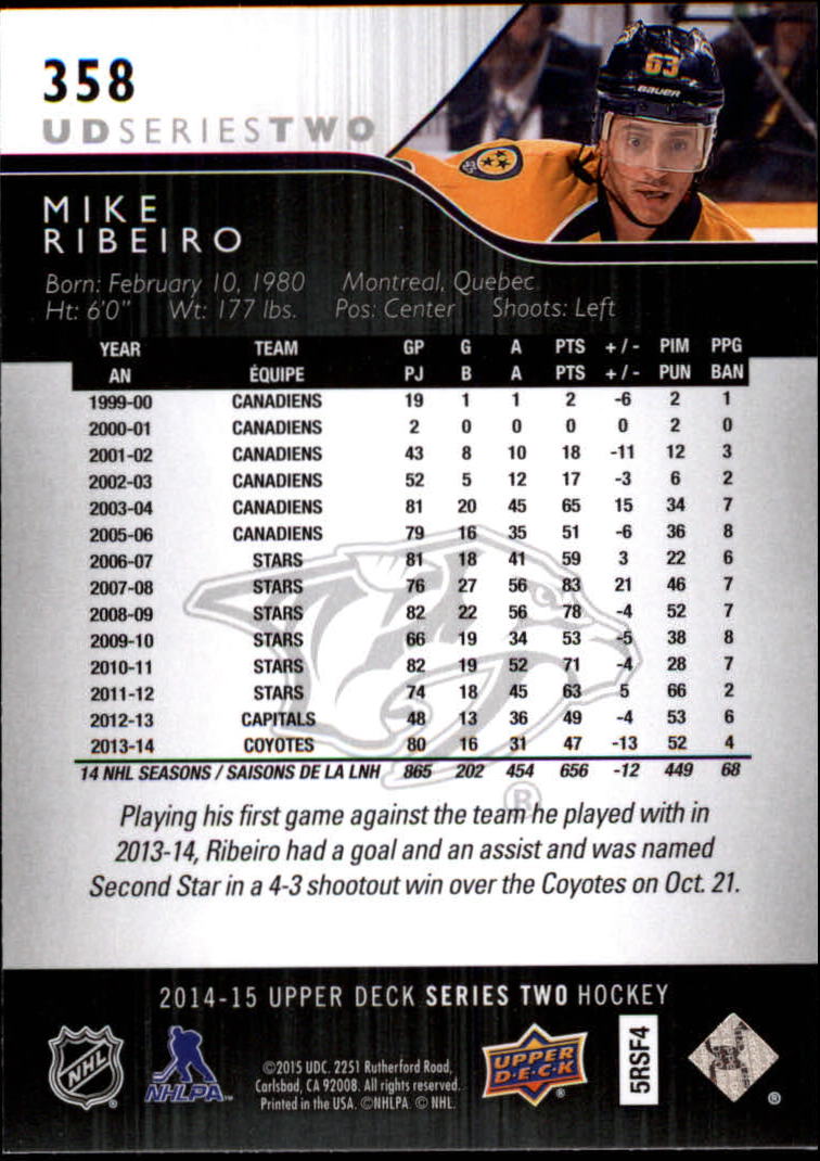 A6794- 2014-15 Upper Deck Hk #' S 251-500 + Rookies -du Pick- 15 + Gratis US - Bild 215 von 405