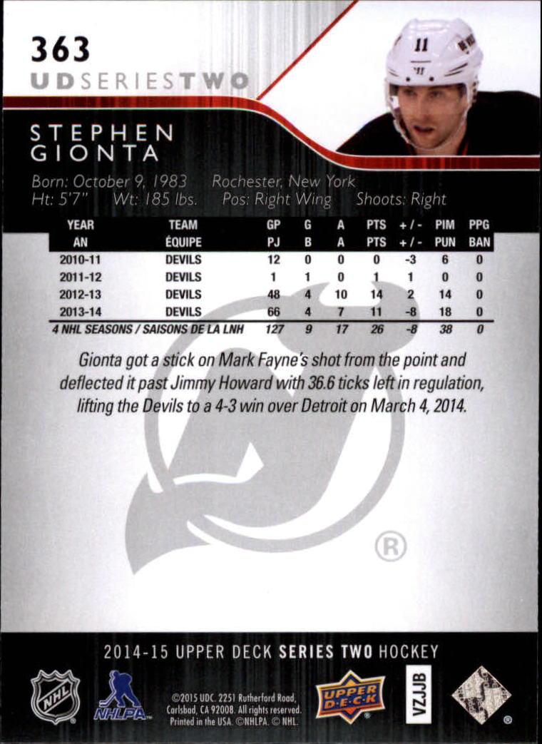 A6794- 2014-15 Upper Deck Hk #' S 251-500 + Rookies -du Pick- 15 + Gratis US - Bild 225 von 405