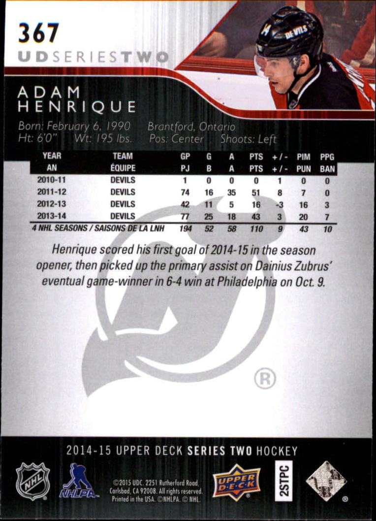 A6794- 2014-15 Upper Deck Hk #' S 251-500 + Rookies -du Pick- 15 + Gratis US - Bild 233 von 405