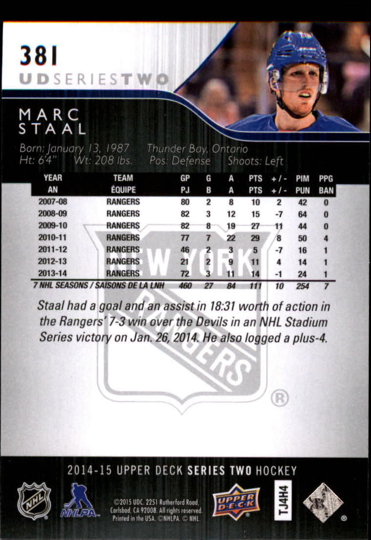 A6794- 2014-15 Upper Deck Hk #' S 251-500 + Rookies -du Pick- 15 + Gratis US - Bild 261 von 405
