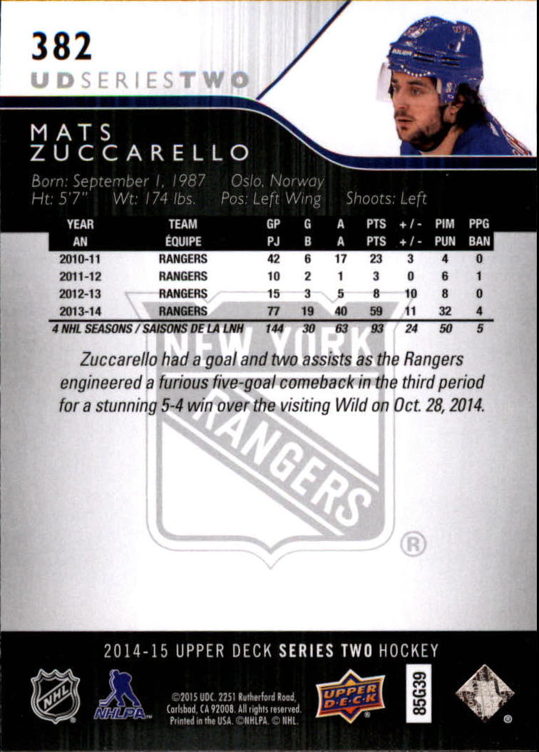 A6794- 2014-15 Upper Deck Hk #' S 251-500 + Rookies -du Pick- 15 + Gratis US - Bild 263 von 405