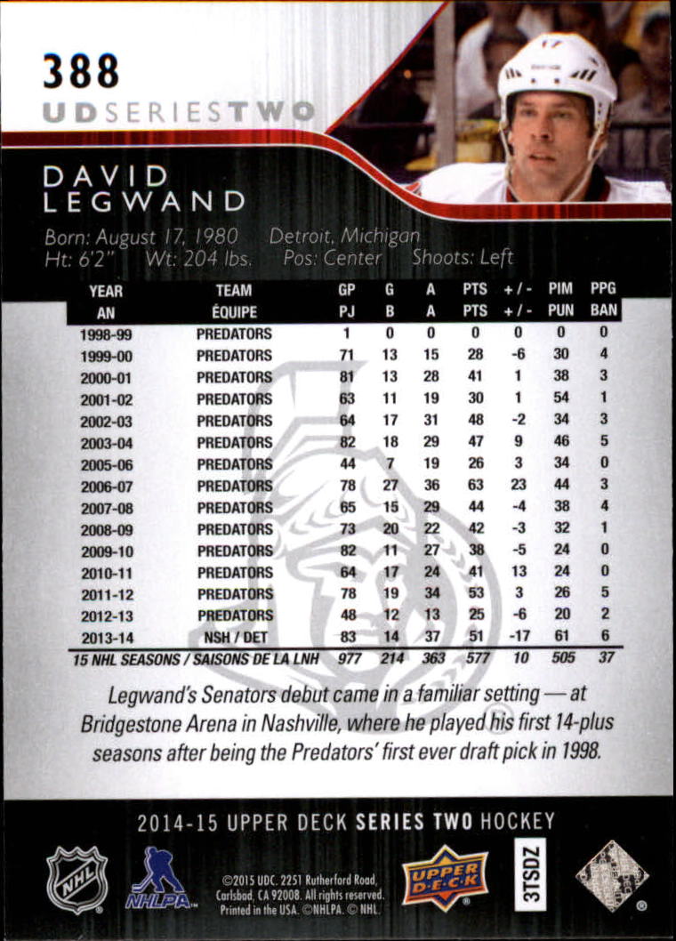 A6794- 2014-15 Upper Deck Hk #' S 251-500 + Rookies -du Pick- 15 + Gratis US - Bild 275 von 405