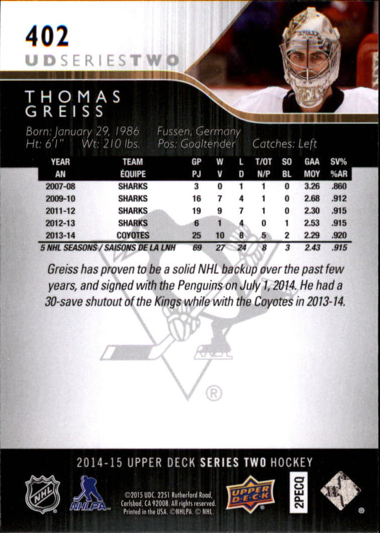 A6794- 2014-15 Upper Deck Hk #' S 251-500 + Rookies -du Pick- 15 + Gratis US - Bild 303 von 405