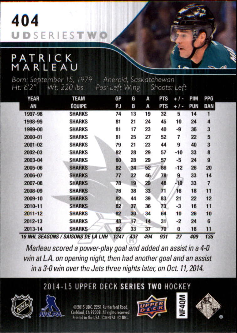 A6794- 2014-15 Upper Deck Hk #' S 251-500 + Rookies -du Pick- 15 + Gratis US - Bild 307 von 405