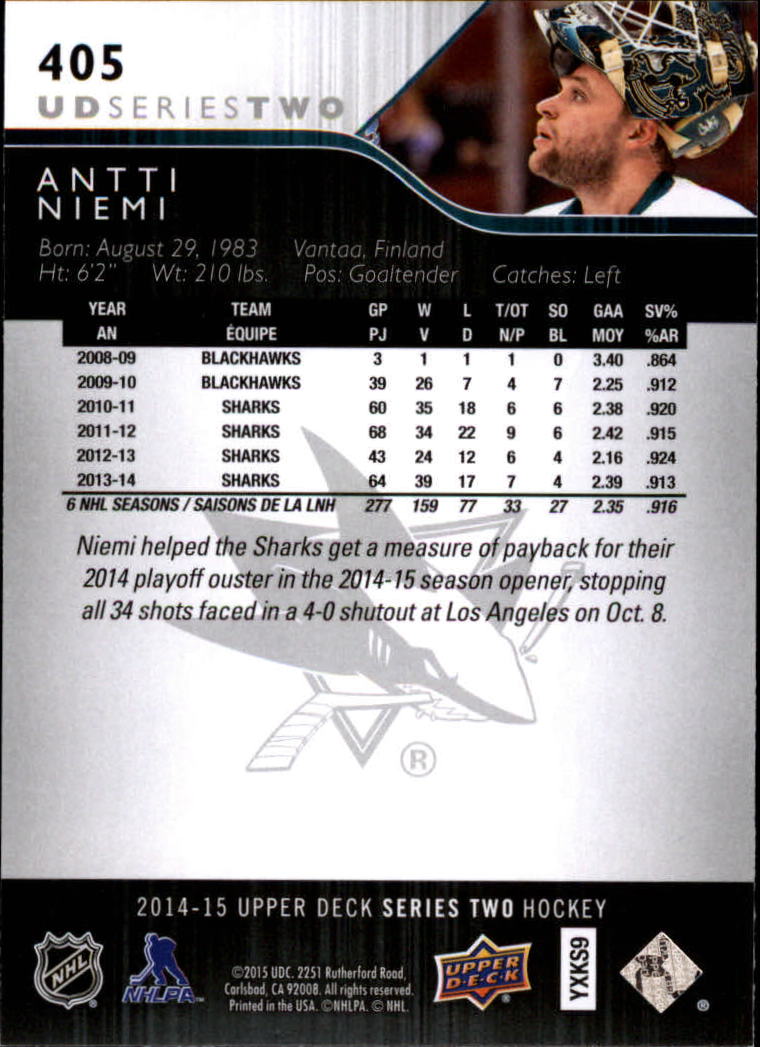 A6794- 2014-15 Upper Deck Hk #' S 251-500 + Rookies -du Pick- 15 + Gratis US - Bild 309 von 405