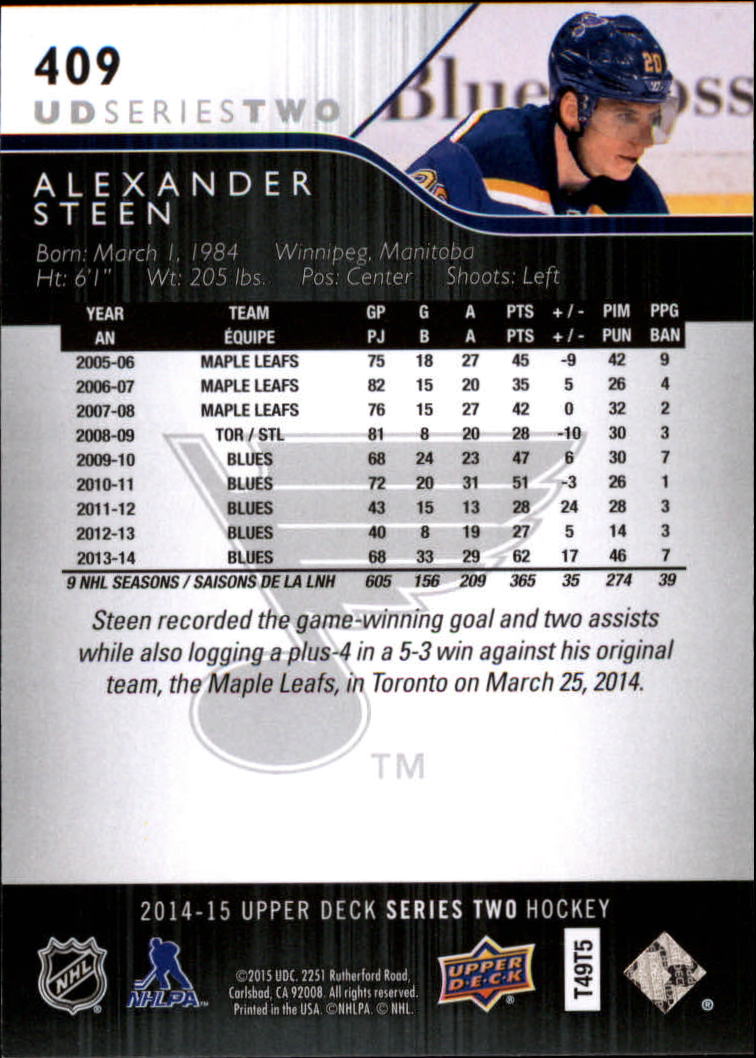 A6794- 2014-15 Upper Deck Hk #' S 251-500 + Rookies -du Pick- 15 + Gratis US - Bild 317 von 405