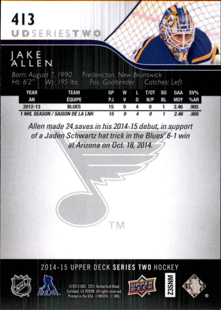 A6794- 2014-15 Upper Deck Hk #' S 251-500 + Rookies -du Pick- 15 + Gratis US - Bild 325 von 405