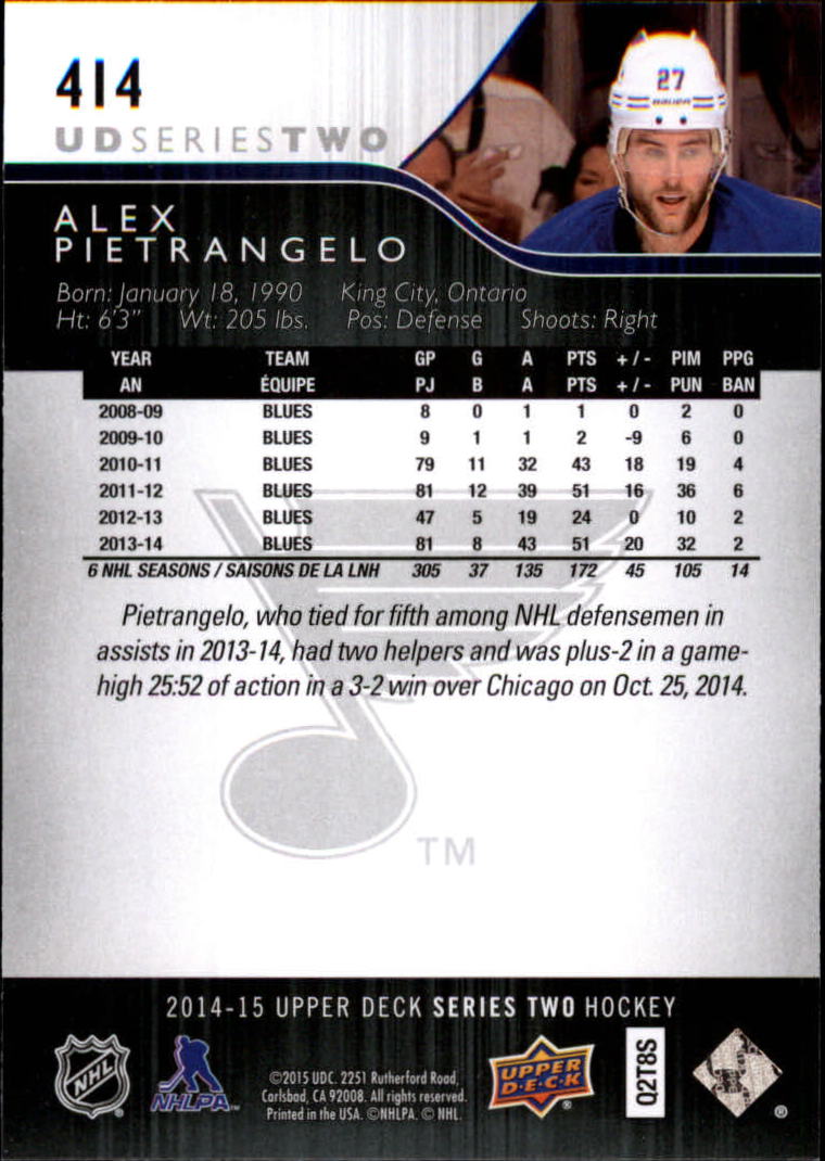 A6794- 2014-15 Upper Deck Hk #' S 251-500 + Rookies -du Pick- 15 + Gratis US - Bild 327 von 405