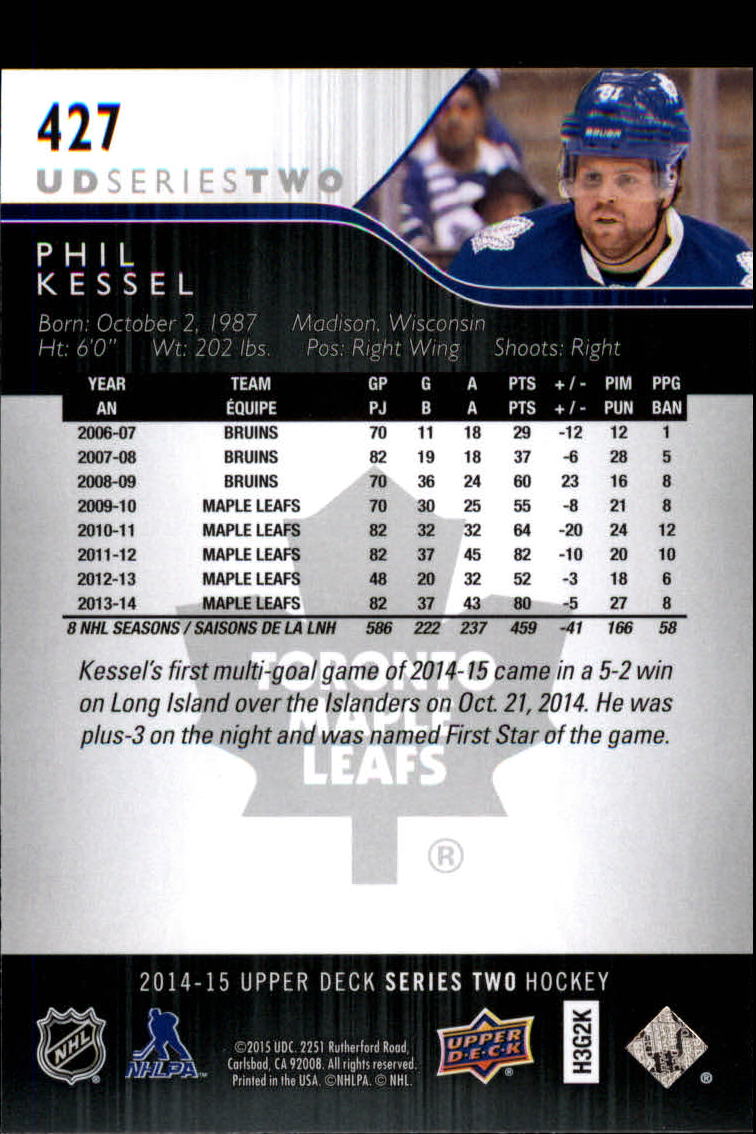 A6794- 2014-15 Upper Deck Hk #' S 251-500 + Rookies -du Pick- 15 + Gratis US - Bild 350 von 405