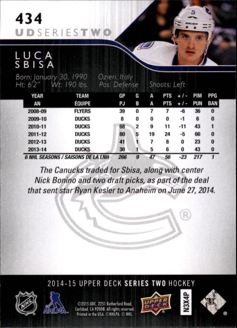 A6794- 2014-15 Upper Deck Hk #' S 251-500 + Rookies -du Pick- 15 + Gratis US - Bild 364 von 405