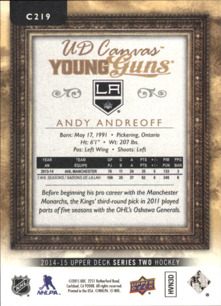 2014-15 UPPER DECK CANVAS HOCKEY ASSORTED SINGLES U-PICK #202-270