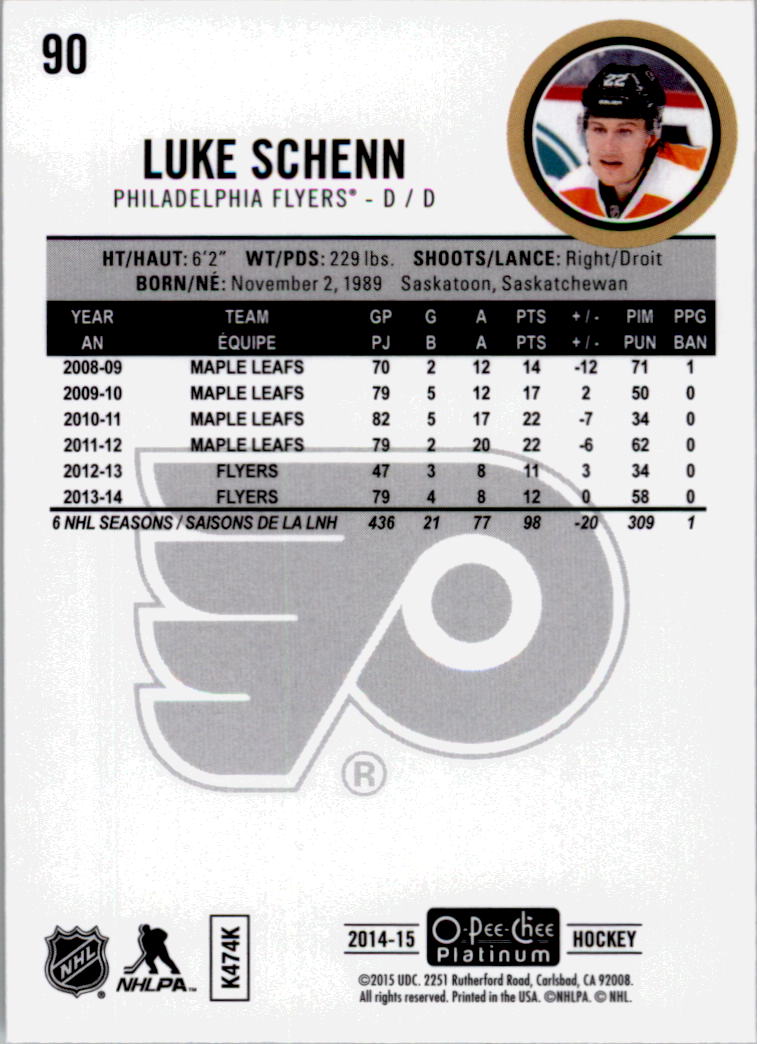 2014-15 O-Pee-Chee Platinum #89 Patrick Sharp back image