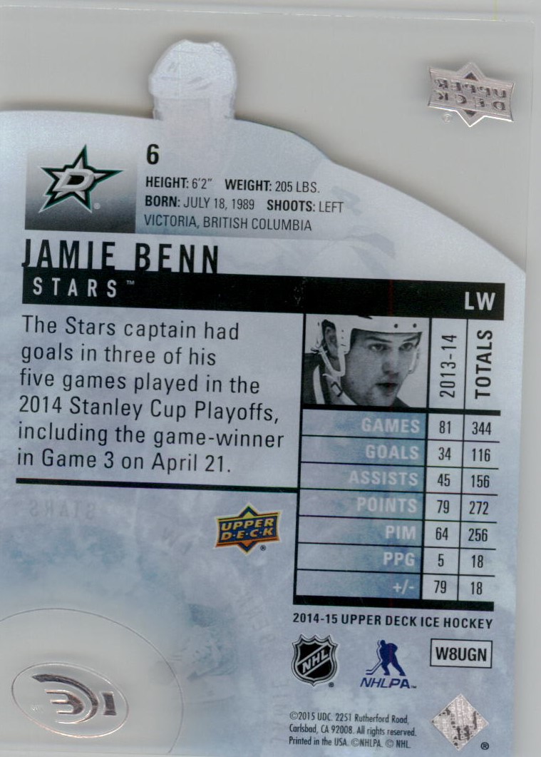 2014-15 Upper Deck Ice #6 Jamie Benn back image