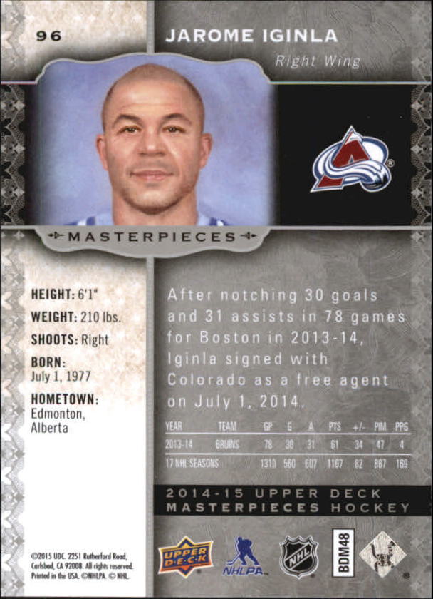 2014-15 Upper Deck Masterpieces Hockey Short Print Singles (91-150) - You Choose