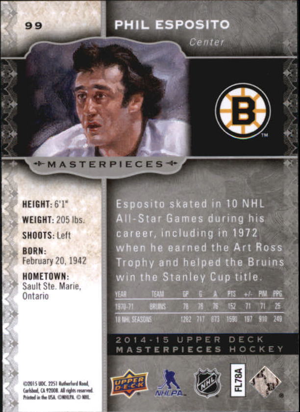 2014-15 Upper Deck Masterpieces Hockey Short Print Singles (91-150) - You Choose