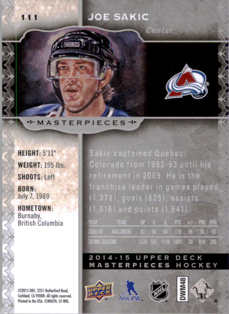 2014-15 Upper Deck Masterpieces Hockey Short Print Singles (91-150) - You Choose