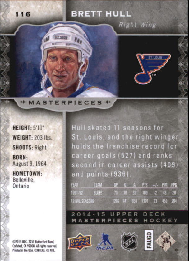 2014-15 Upper Deck Masterpieces Hockey Short Print Singles (91-150) - You Choose