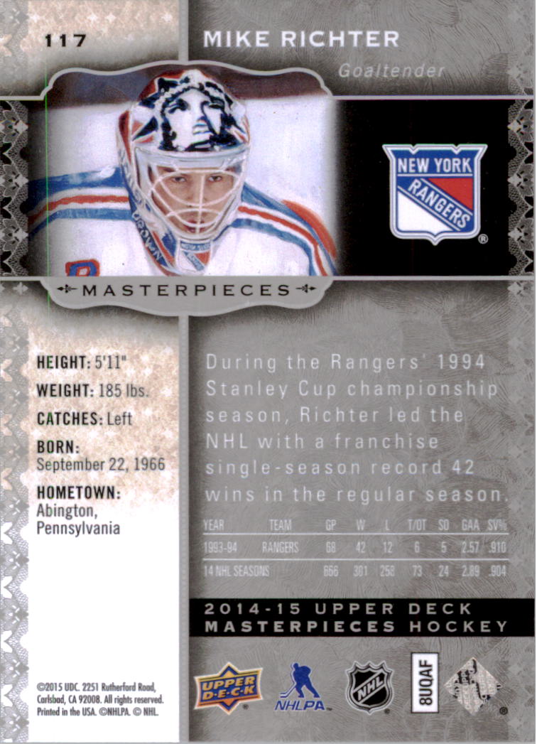 2014-15 Upper Deck Masterpieces Hockey Short Print Singles (91-150) - You Choose