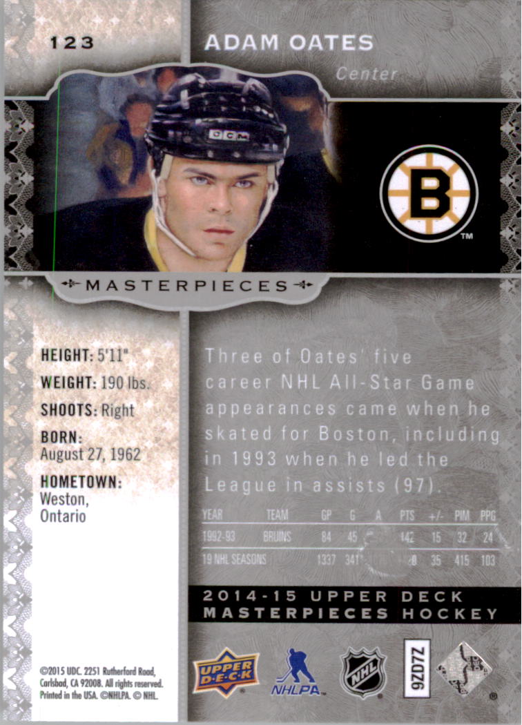 2014-15 Upper Deck Masterpieces Hockey Short Print Singles (91-150) - You Choose