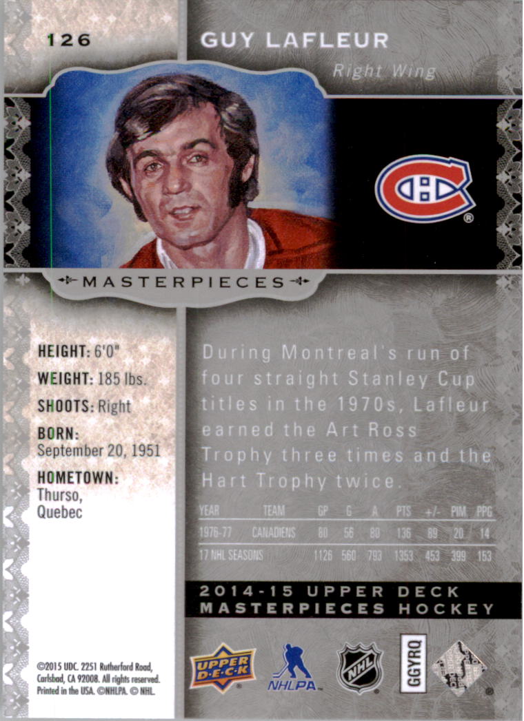 2014-15 Upper Deck Masterpieces Hockey Short Print Singles (91-150) - You Choose