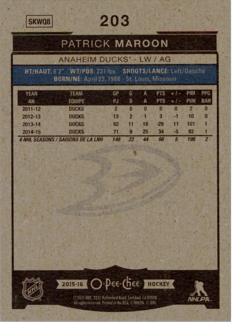 A0716- 2015-16 O-Pee-Chee Hockey Card #s 1-250 -You Pick- 15+ FREE US SHIP - Picture 280 of 343