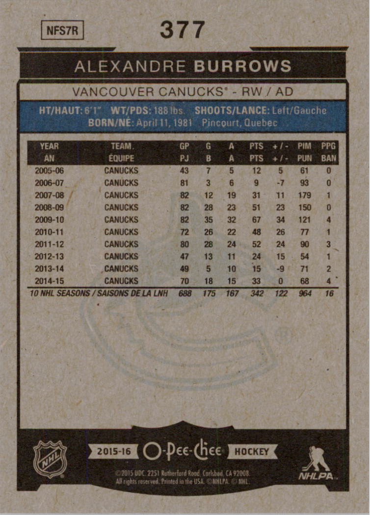 A0716- 2015-16 O-Pee-Chee Hockey Card #s 251-500 -You Pick- 15+ FREE US SHIP - Picture 180 of 349