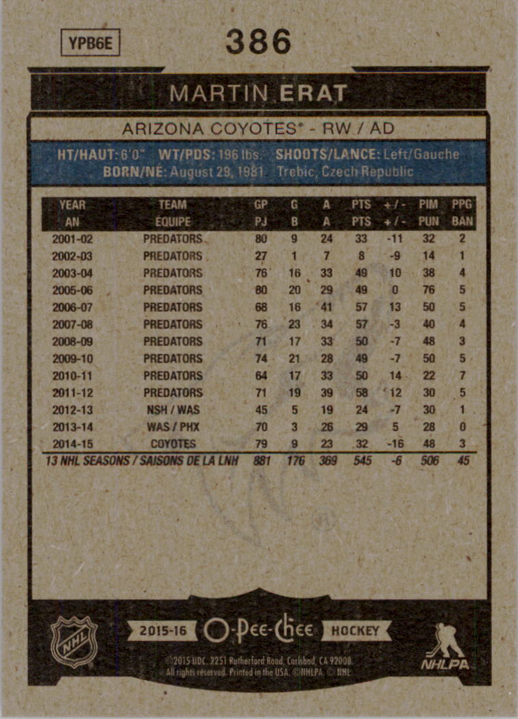 A0716- 2015-16 O-Pee-Chee Hockey Card #s 251-500 -You Pick- 15+ FREE US SHIP - Picture 194 of 349