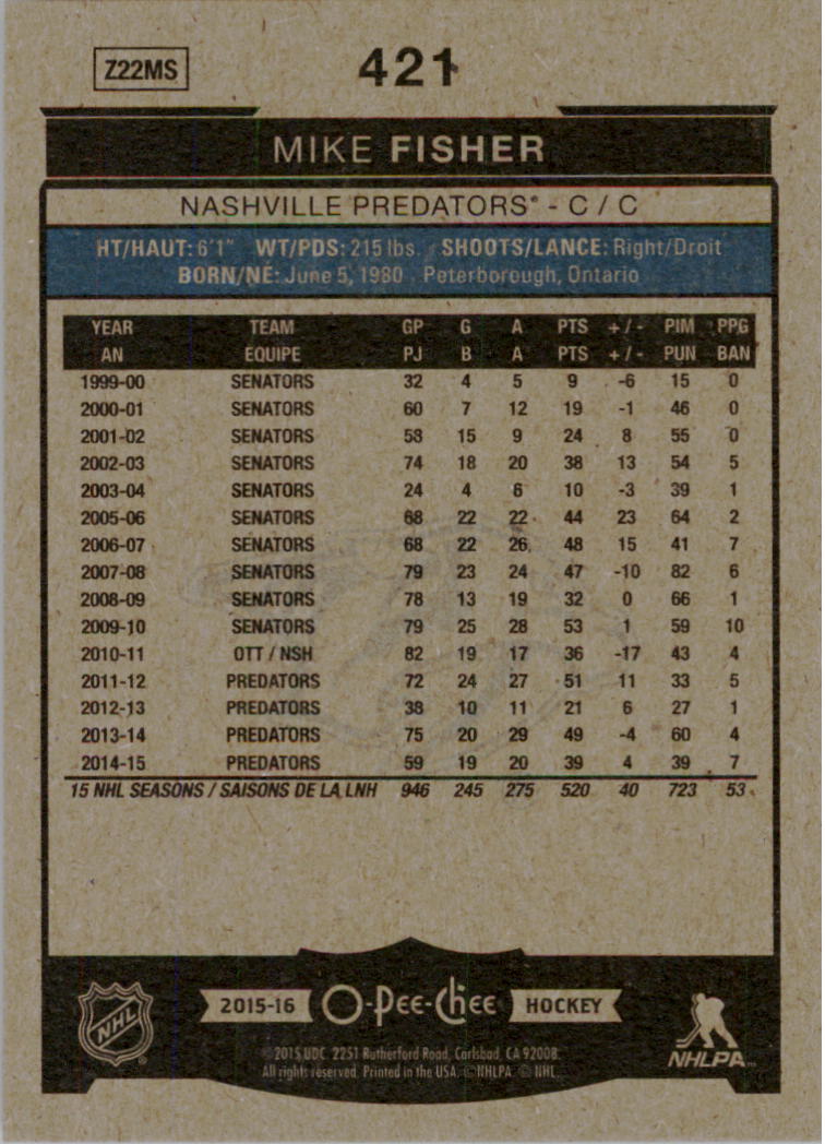 A0716- 2015-16 O-Pee-Chee Hockey Card #s 251-500 -You Pick- 15+ FREE US SHIP - Picture 236 of 349